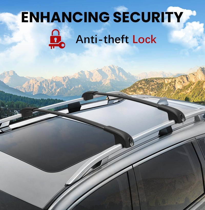 Soruci Roof Rack Cross Bars 300lbs Compatible with Subaru Forester 2014-2026 (Not for Wilderness) Lockable Aluminum Roof Rails Crossbar with Lock for Rooftop Cargo Bars Luggage Rack Bike Snowboard - Image 4